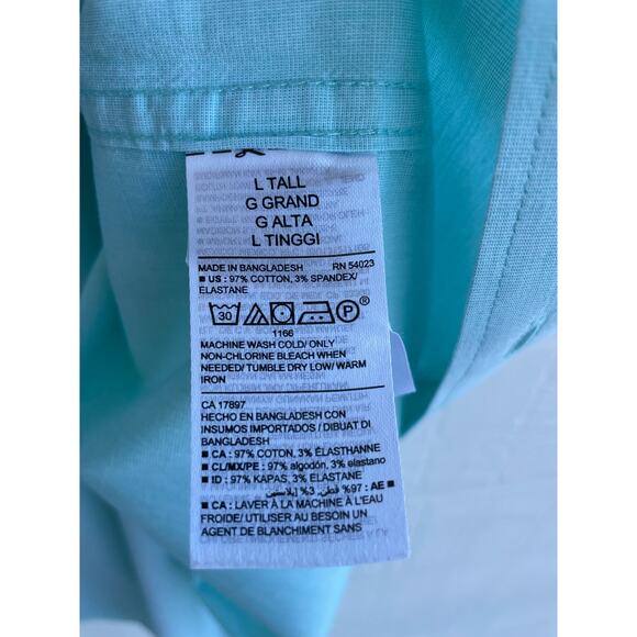 Old Navy Men's  Large tall  slim fit Green button up short sleeve - Picture 4 of 4